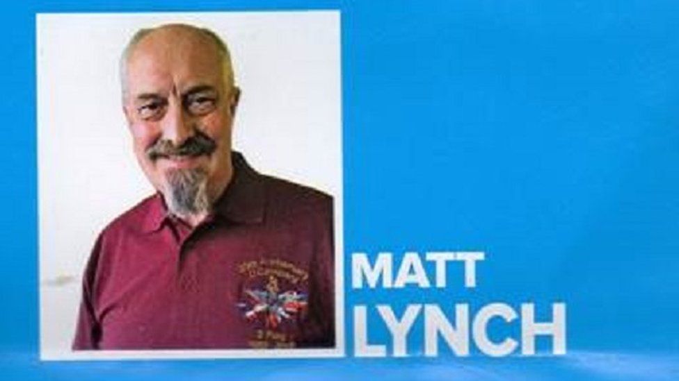 Matt Lynch's election profile showed him in a t-shirt with a 2 Para emblem