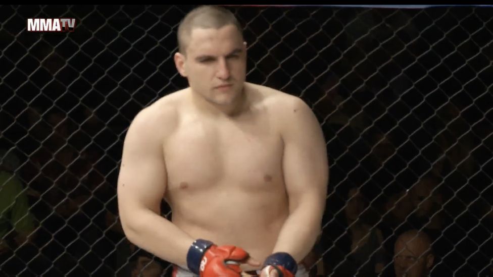 Ivan Stoyanov pictured during an MMA fight