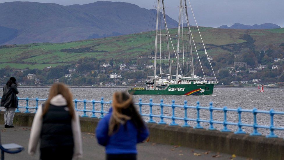 The Greenpeace ship Rainbow Warrio