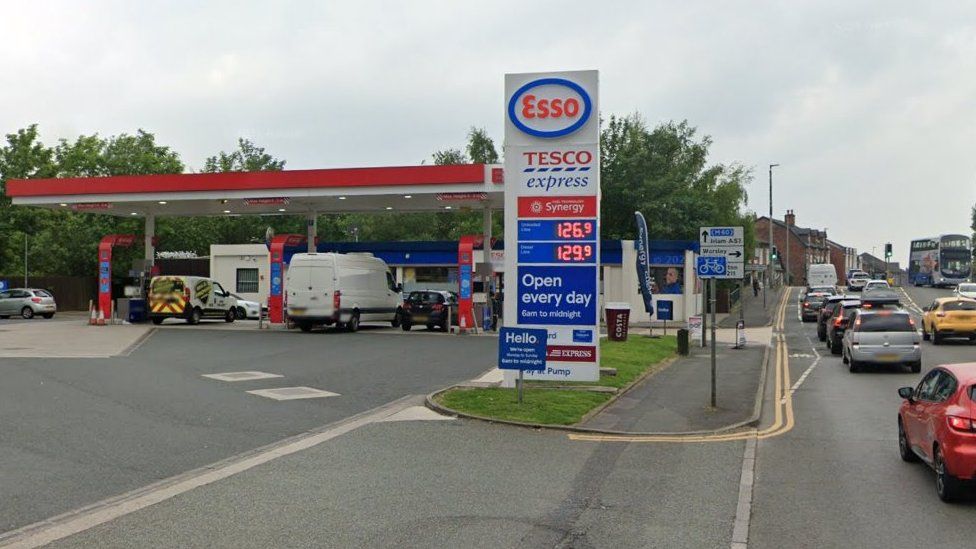 Car driven at man near Salford petrol station in murder attempt BBC News