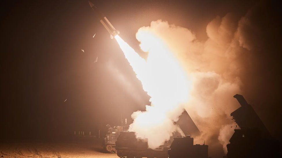 An ATACMS missile, is fired during a associated  subject   grooming  betwixt  US and South Korea