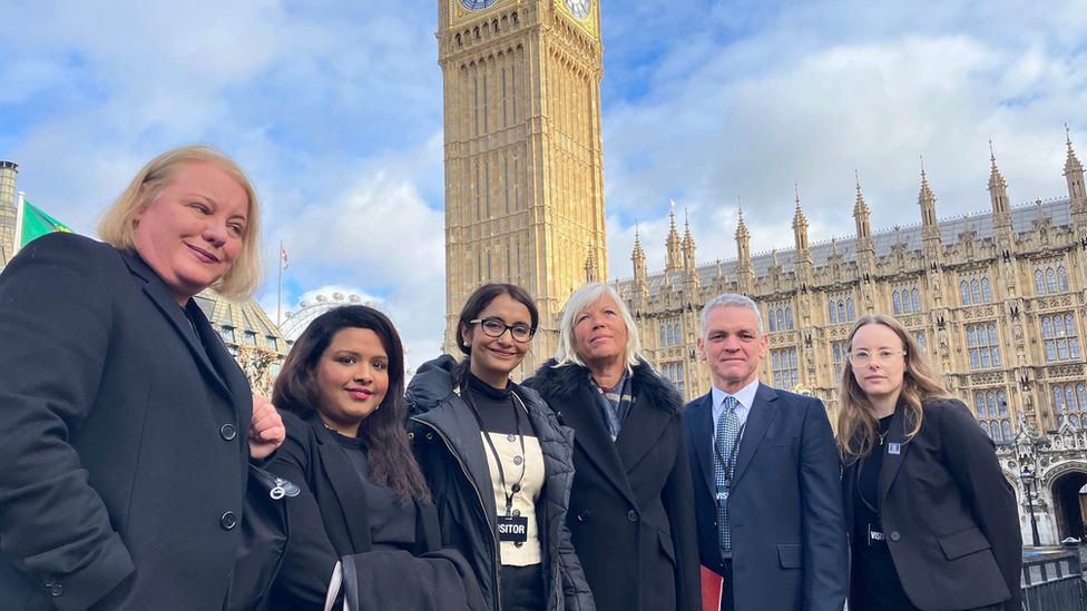 EPUT mental health inquiry campaigners outside Houses of Parliament