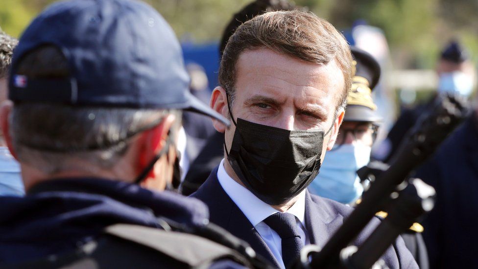 Image shows French President Emmanuel Macron
