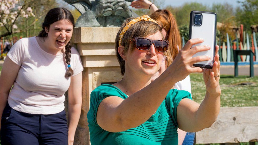 Women using the app at the centre