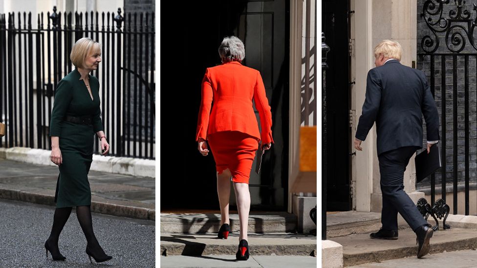 Liz Truss, Theresa May and Boris Johnson after delivering their resignation speeches