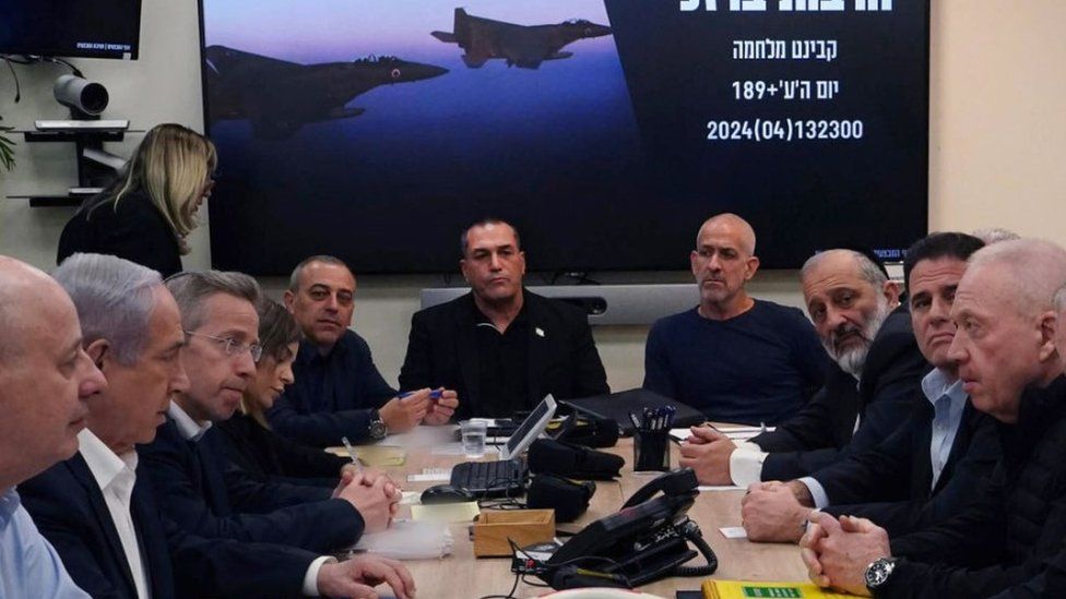 Israel's war cabinet met on 14 April as Iran's aerial attack was under way