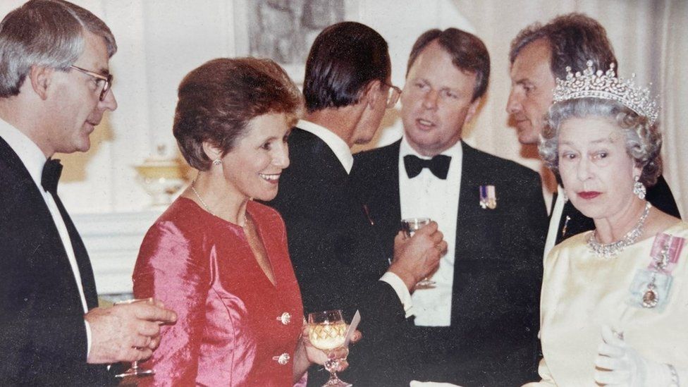 Charles Anson with the Queen and John and Norma Major