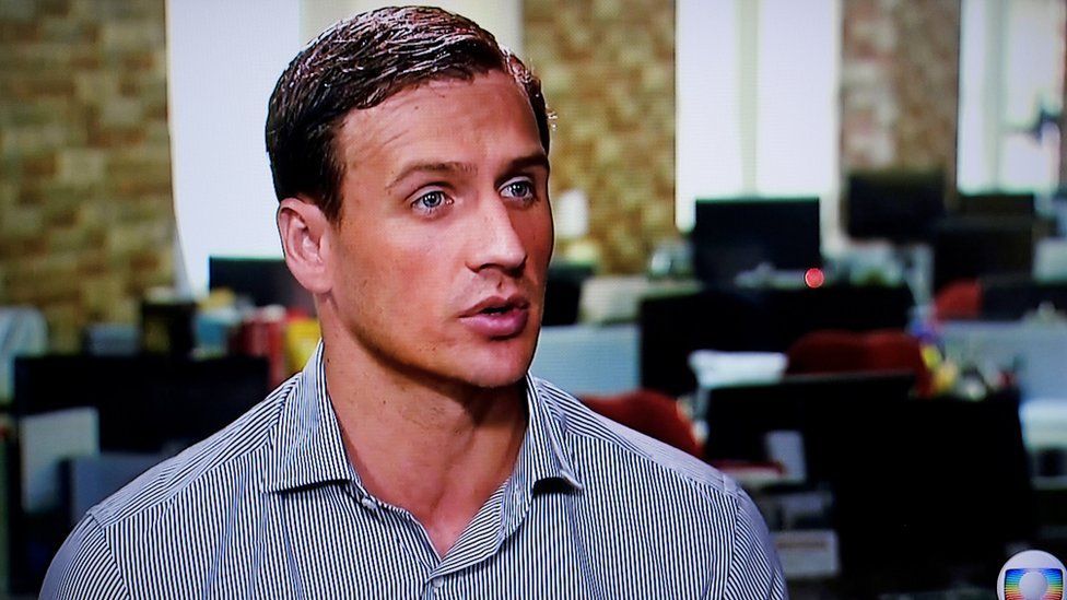 In this still image from video Olympic gold medallist swimmer Ryan Lochte of the U.S. gives an interview to Globo TV at their studios in New York City, August 20, 2016