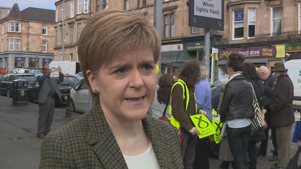 Nicola Sturgeon on the campaign trail