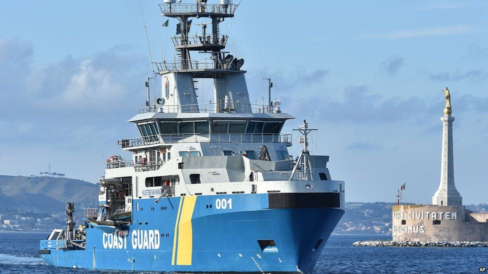 Swedish coastguard ship Poseidon, pictured at the Italian port of Messina in June, 2015