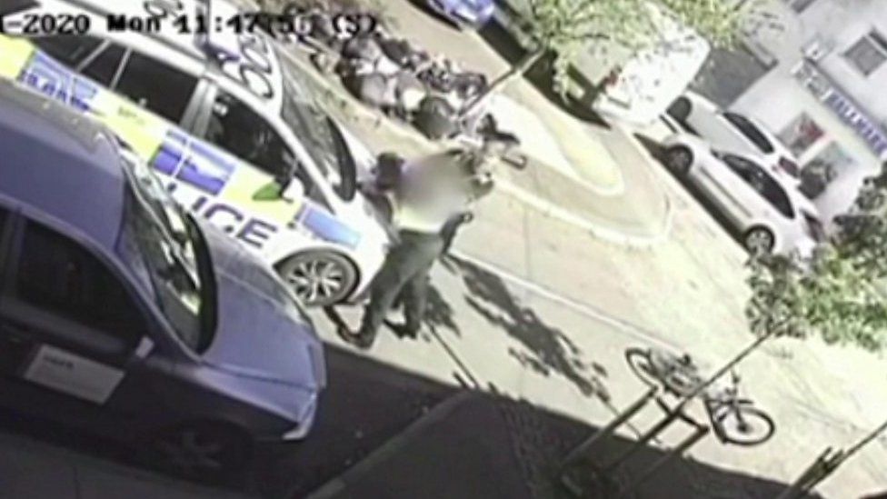 CCTV of cyclist assault
