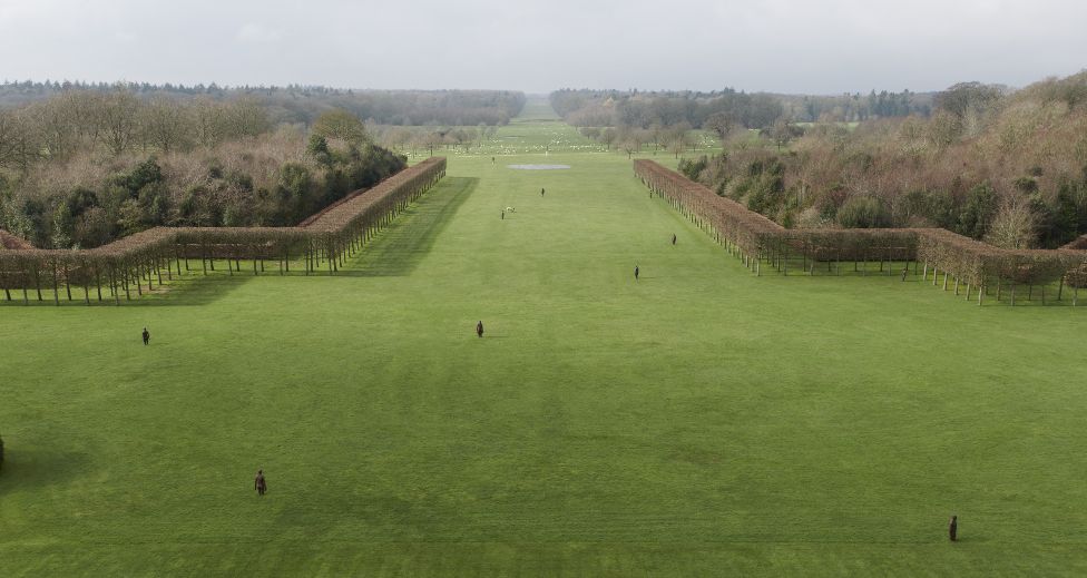 Antony Gormley's Time Horizon installation at Houghton Hall, Norfolk,