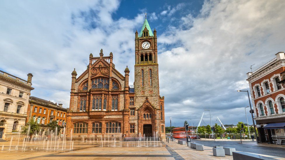 The Guildhall in Derry on a sunny day