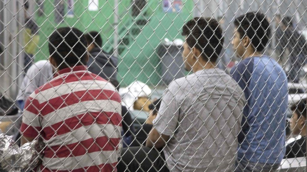 Children held by by US Border Patrol after at an illegal border crossing in Texas, 19 June 2018