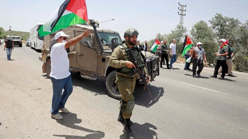 Palestinians near Tulkarm protest against Israel's West Bank annexation plan (05/06/20)