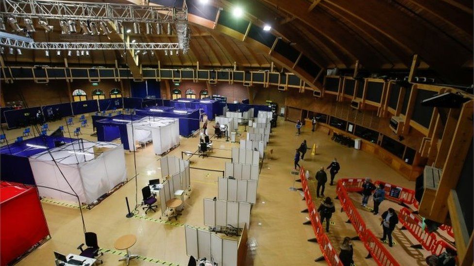 A vaccination centre in Bournemouth