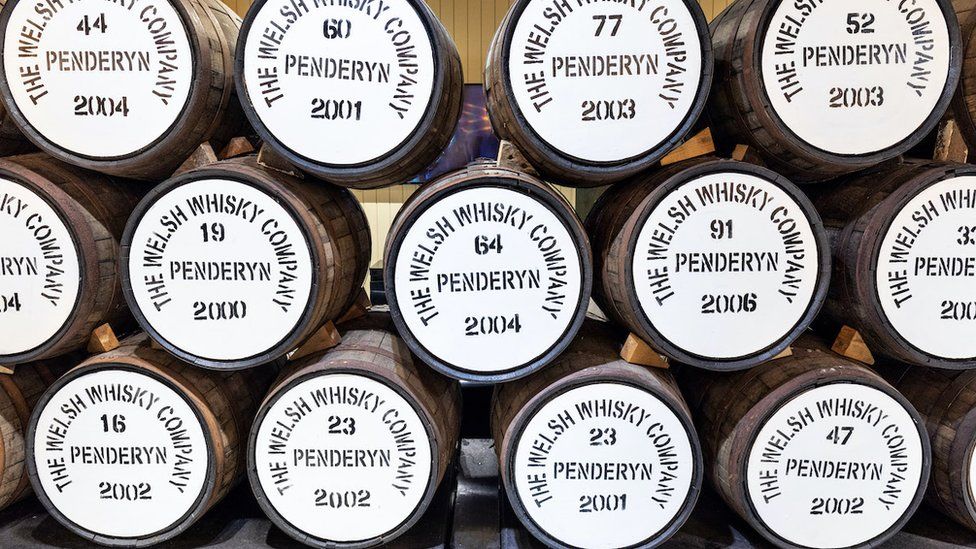 Whisky casks at Penderyn