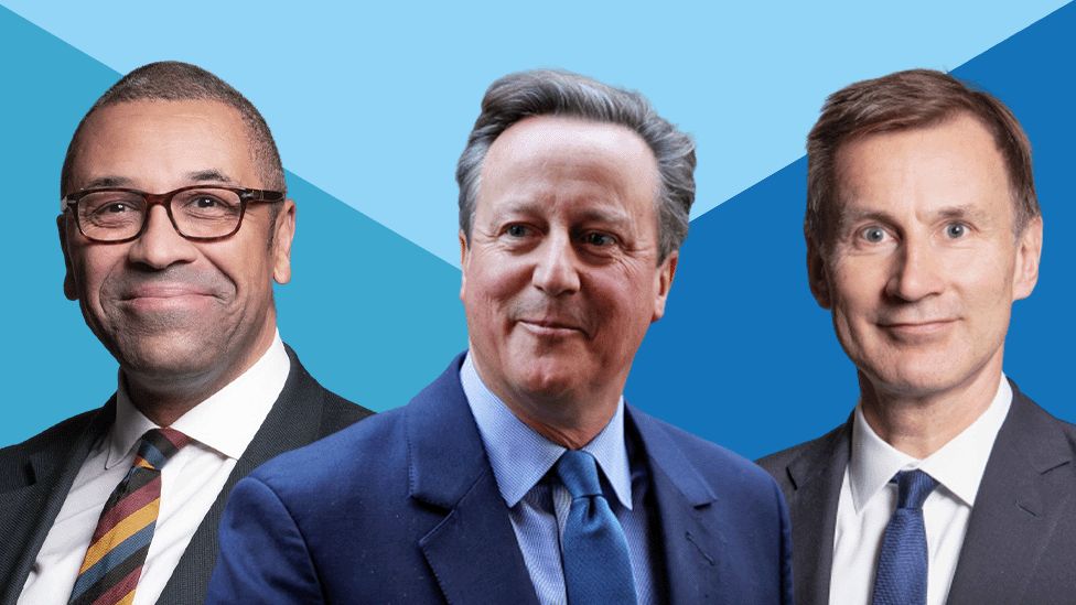 James Cleverly, David Cameron and Jeremy Hunt