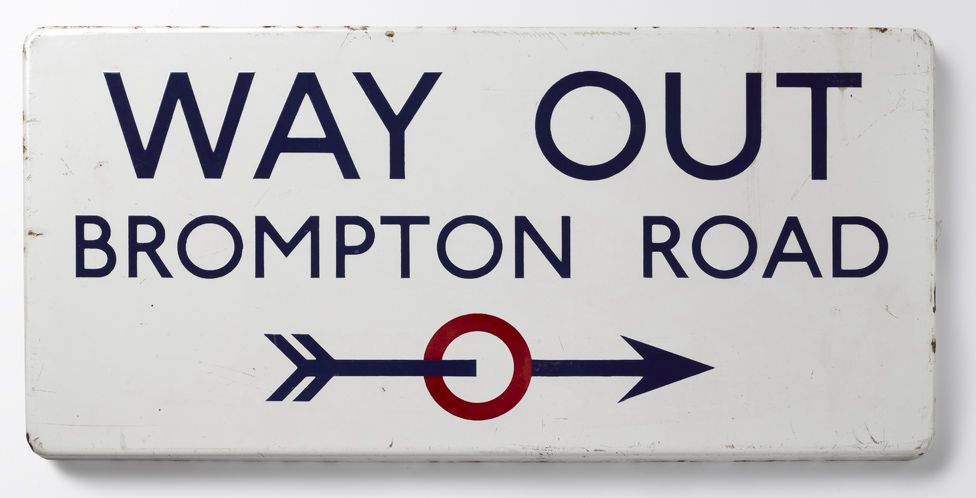 Johnston's Way Out sign for Brompton Road underground station