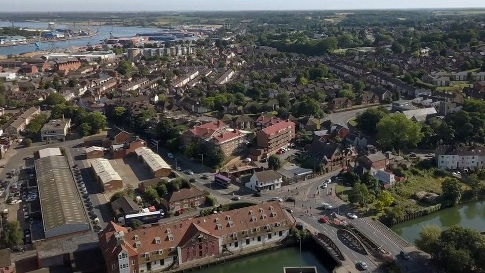 Aerial view of Ipswich