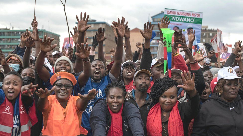 A pro-Odinga crowd at a political rally