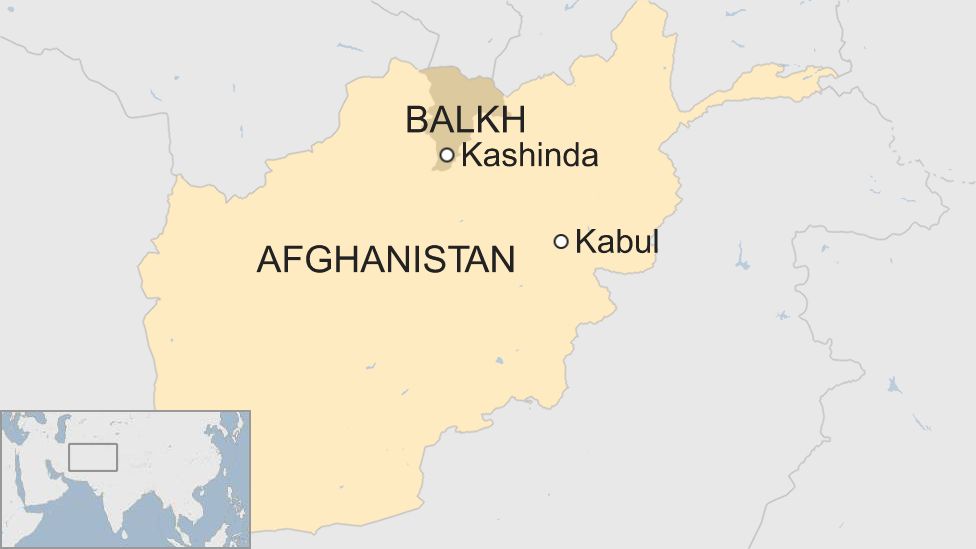 Map of Afghanistan denoting the Balkh province