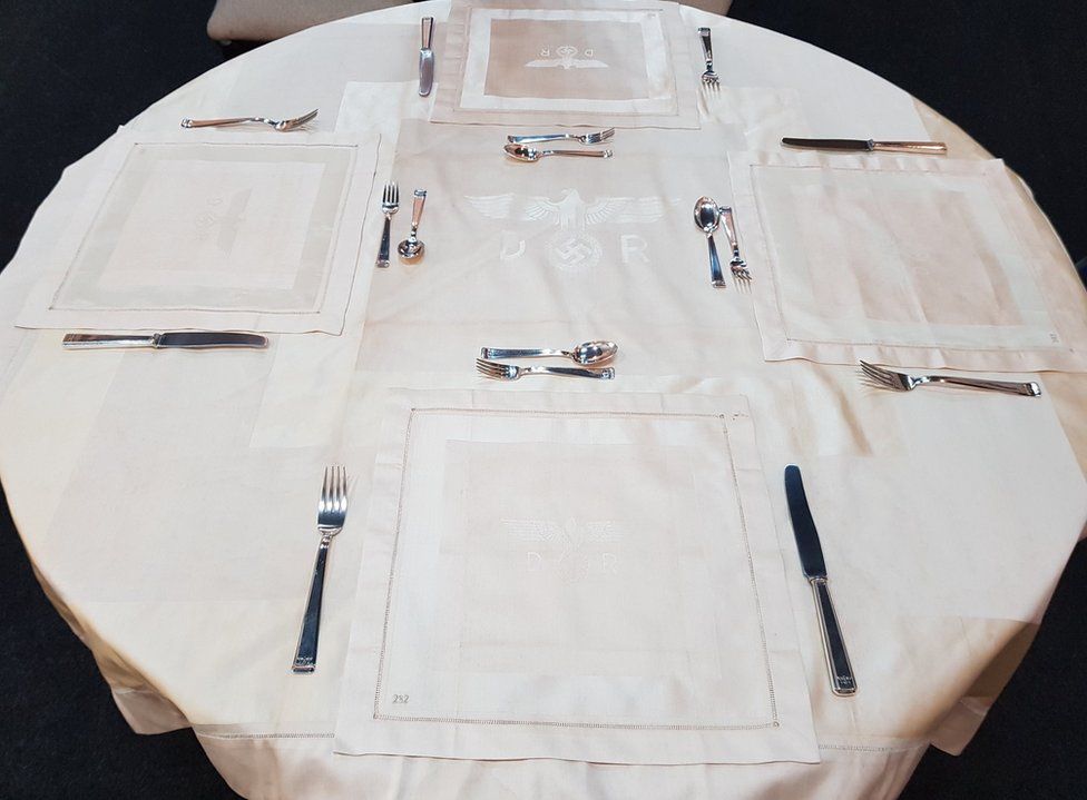 The Nazi Germany tablecloth and cutlery set
