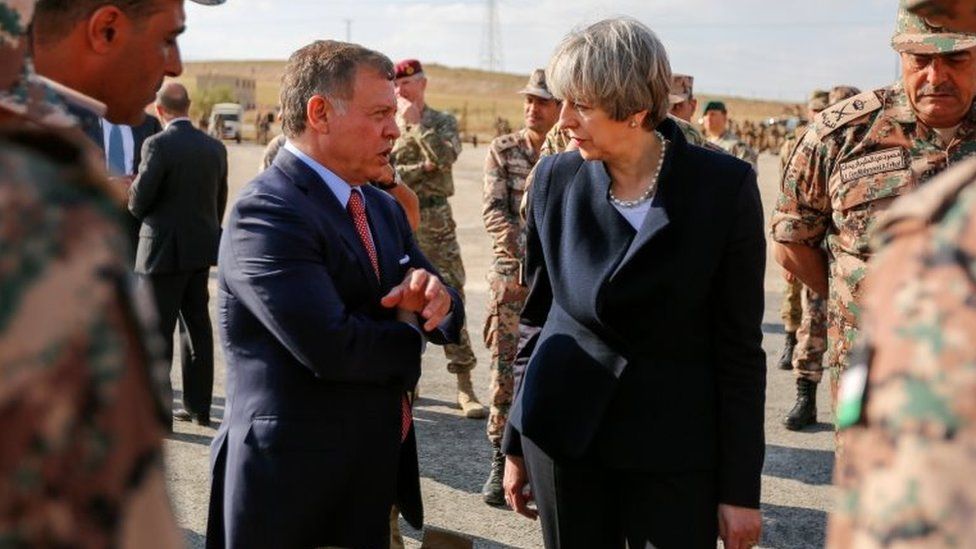 Theresa May and King Abdullah of Jordan