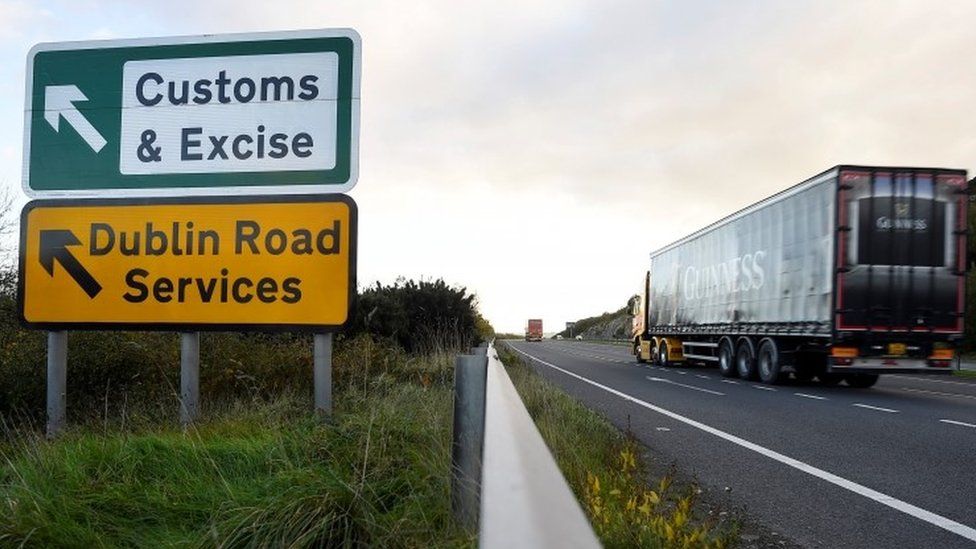 Customs sign near Northern Ireland border