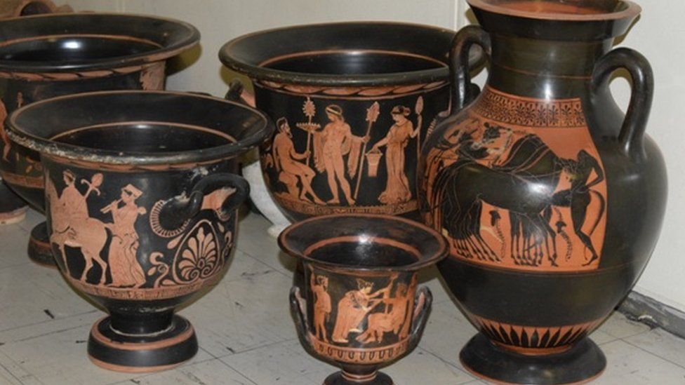 Some of the archaeological objects seized by Europol