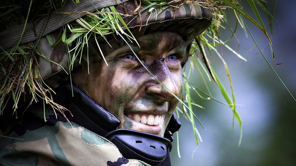 Portrait of a soldier in camouflage