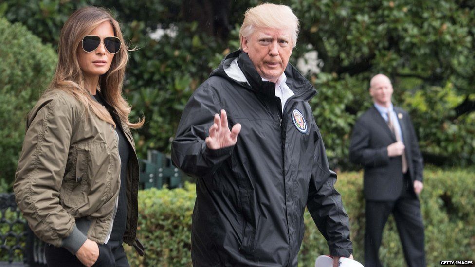 Melania Trump in a flight jacket