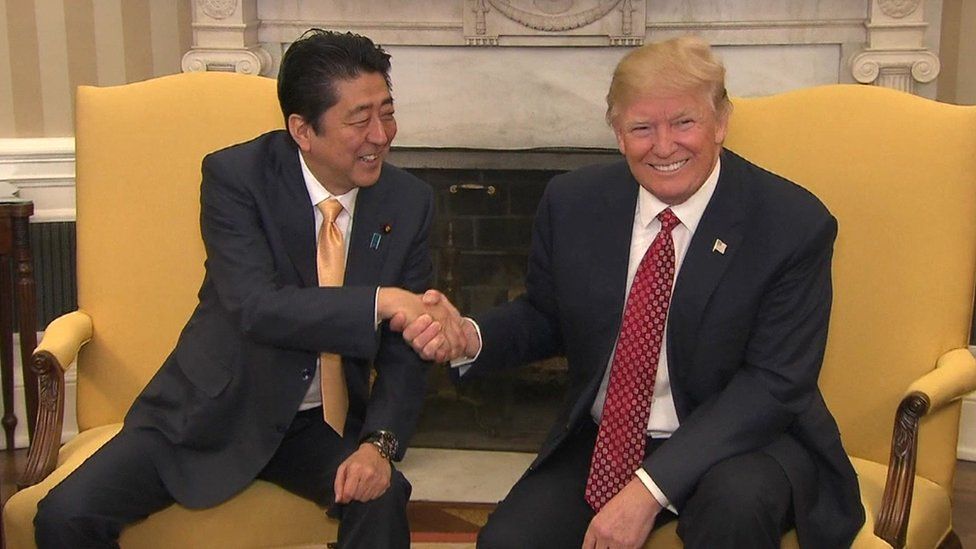US President Donald Trump and Japan's Prime Minister Shinzo Abe