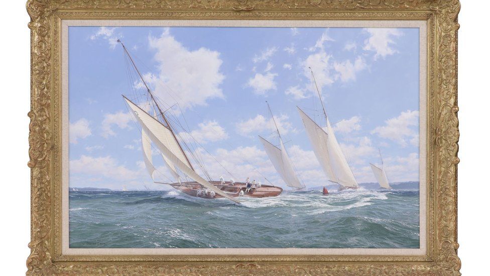 The anachronistic oil painting by John Steven Dews in the 20th Century that fetched £16,900 at auction