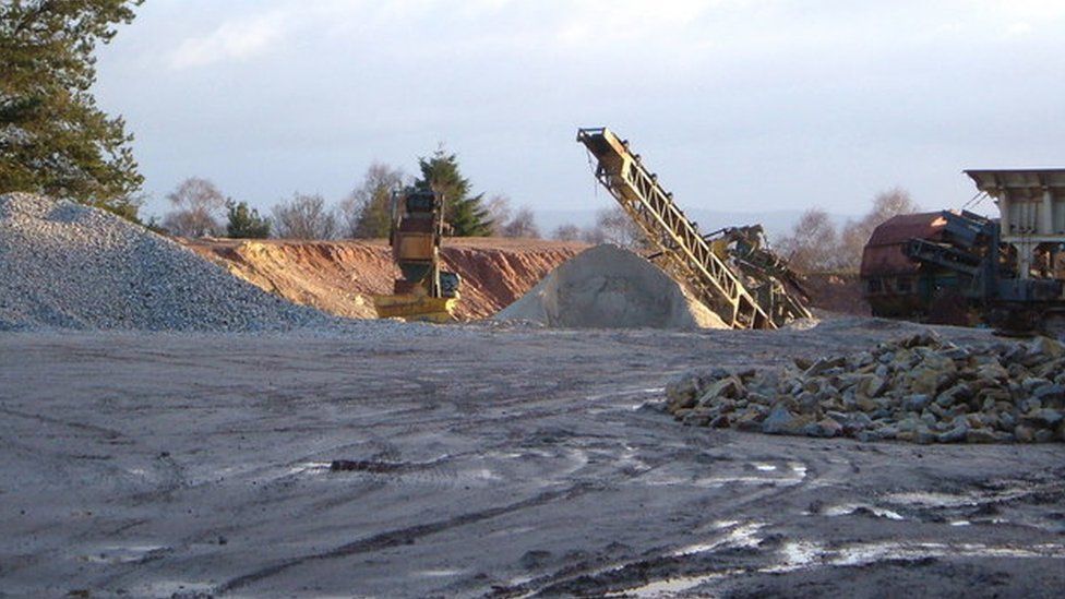 Crane in quarry