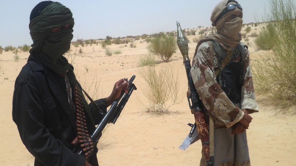 Islamist militants pictured near Timbuktu, Mali in 2012