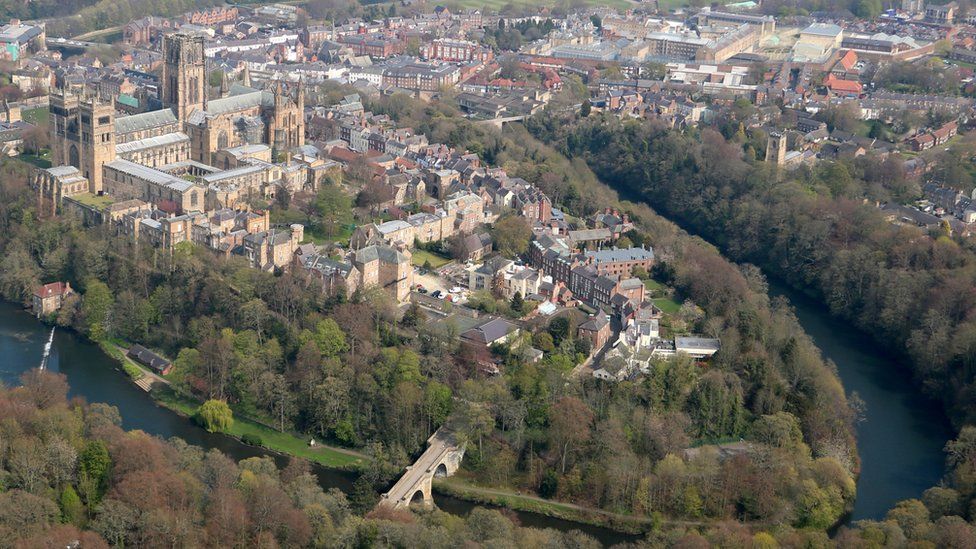 Aerial view of Durham