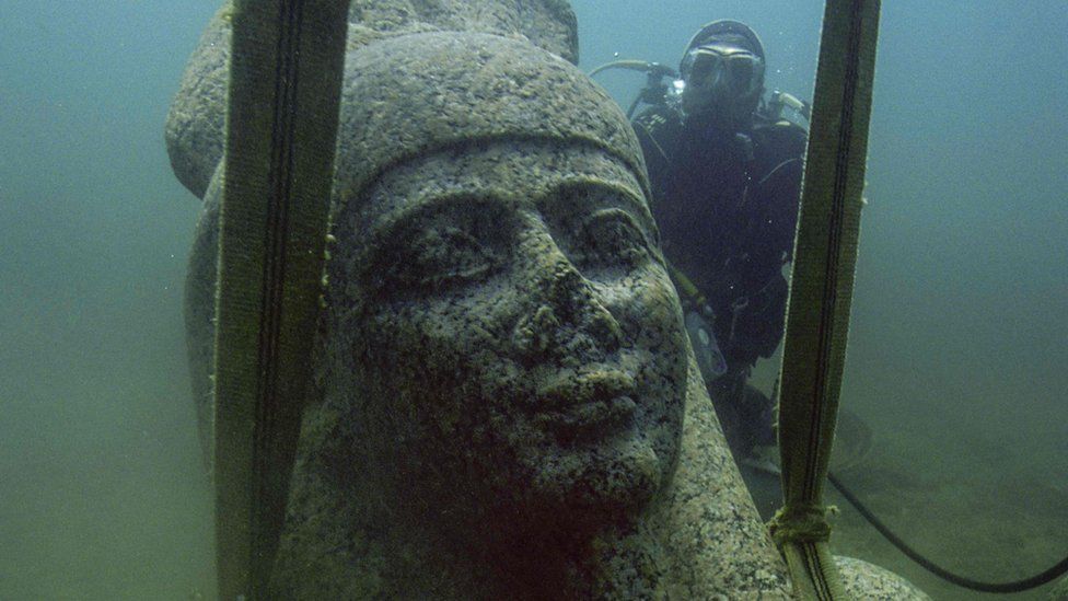 Colossal statue of god Hapy, Thonis-Heracleion, Aboukir Bay, Egypt