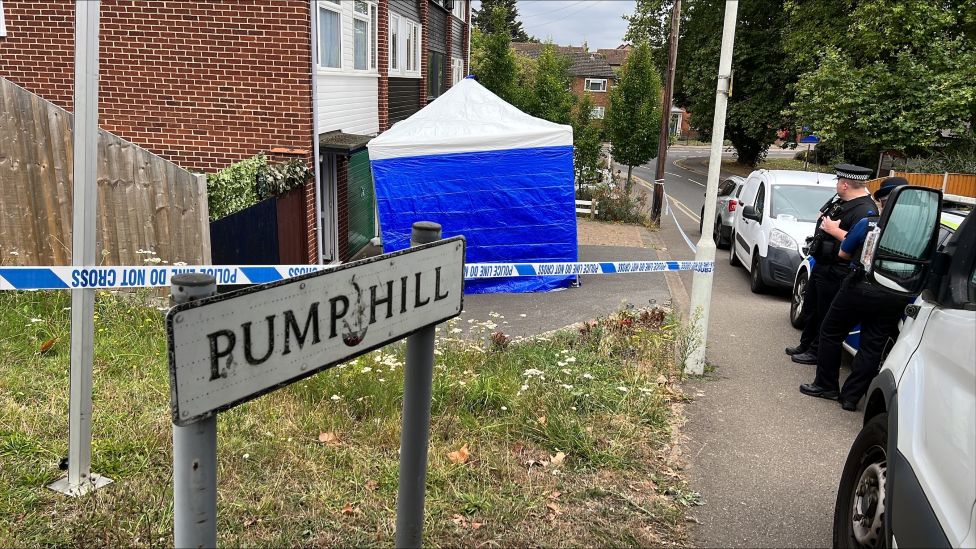  A police tent at a crime scene on Pump Hill in Chelmsford, England, where Virginia McCullough was found dead.