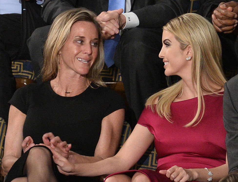 Trump was with her father to receive the body of a slain US soldier, whose widow she sat beside during the president's congressional address