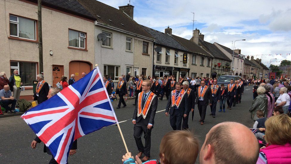 The village of Maguiresbridge hosted Fermanagh's main county demonstration for the first time in a decade