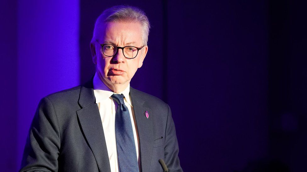 File photo of Michael Gove speaking on 25 January.