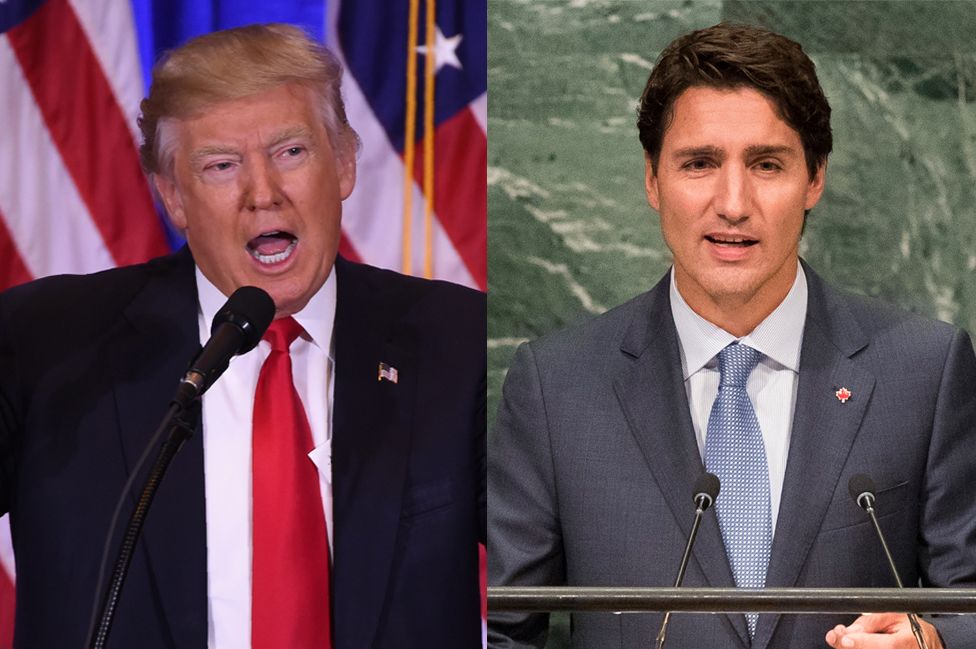 US President-elect Donald Trump and Canadian Prime Minister Justin Trudeau