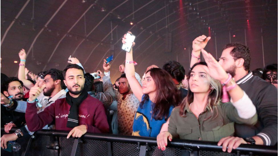 Festival goers at the MDL Beast event in Riyadh (19/12/21)