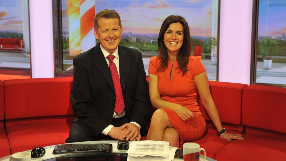 Bill Turnbull and Susanna Reid on the BBC Breakfast set