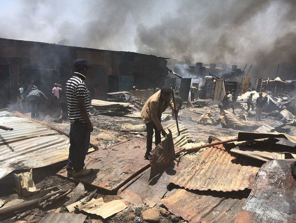 Fire At Nairobi's Gikomba Clothes Market 'suspected Arson' - BBC News