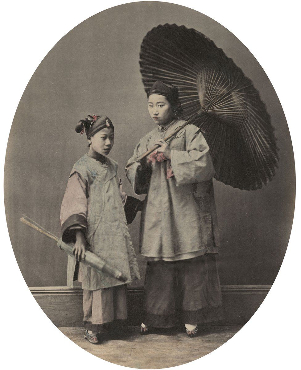 William Saunders, Shanghai Woman and Child, 1860s-1870s, Hand-tinted albumen silver print. No. 13 in Sketches of Chinese Life and Character series