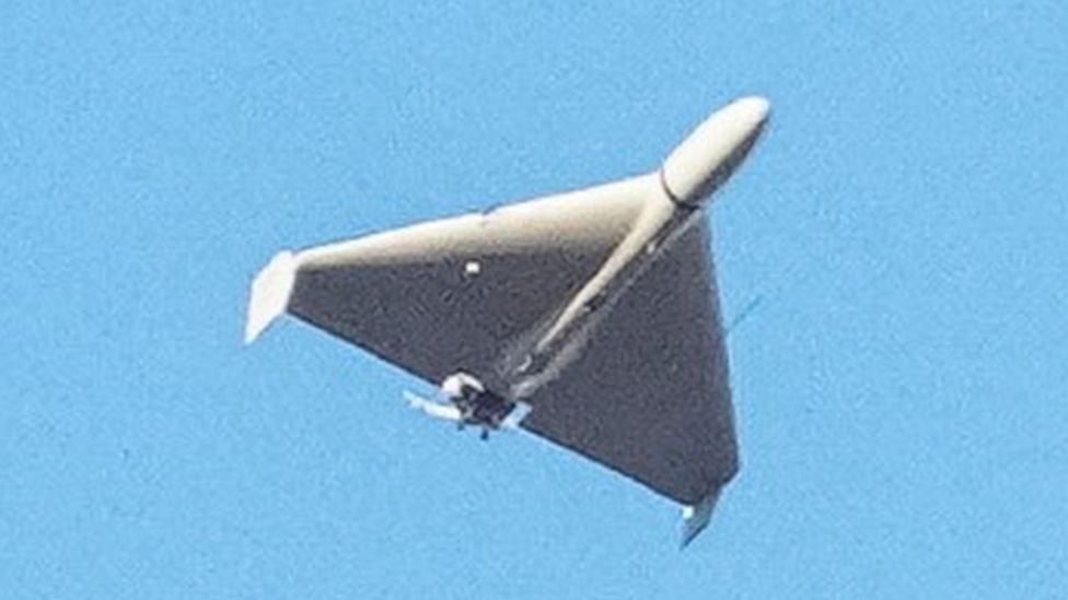 A Shahed-136 kamikaze drone in flight