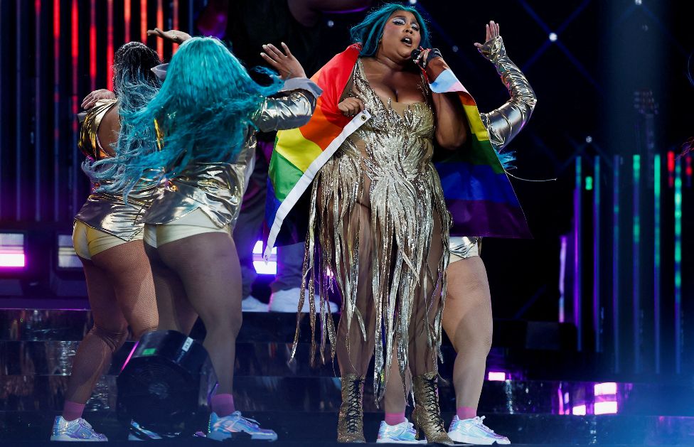 Lizzo performs at the Glastonbury Festival site in Somerset, Britain, June 24, 2023