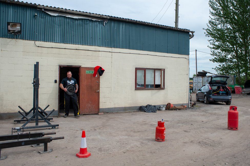 Mikey Lane training in his gym